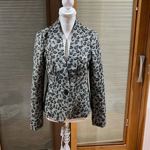 Loft gray leopard print blazer